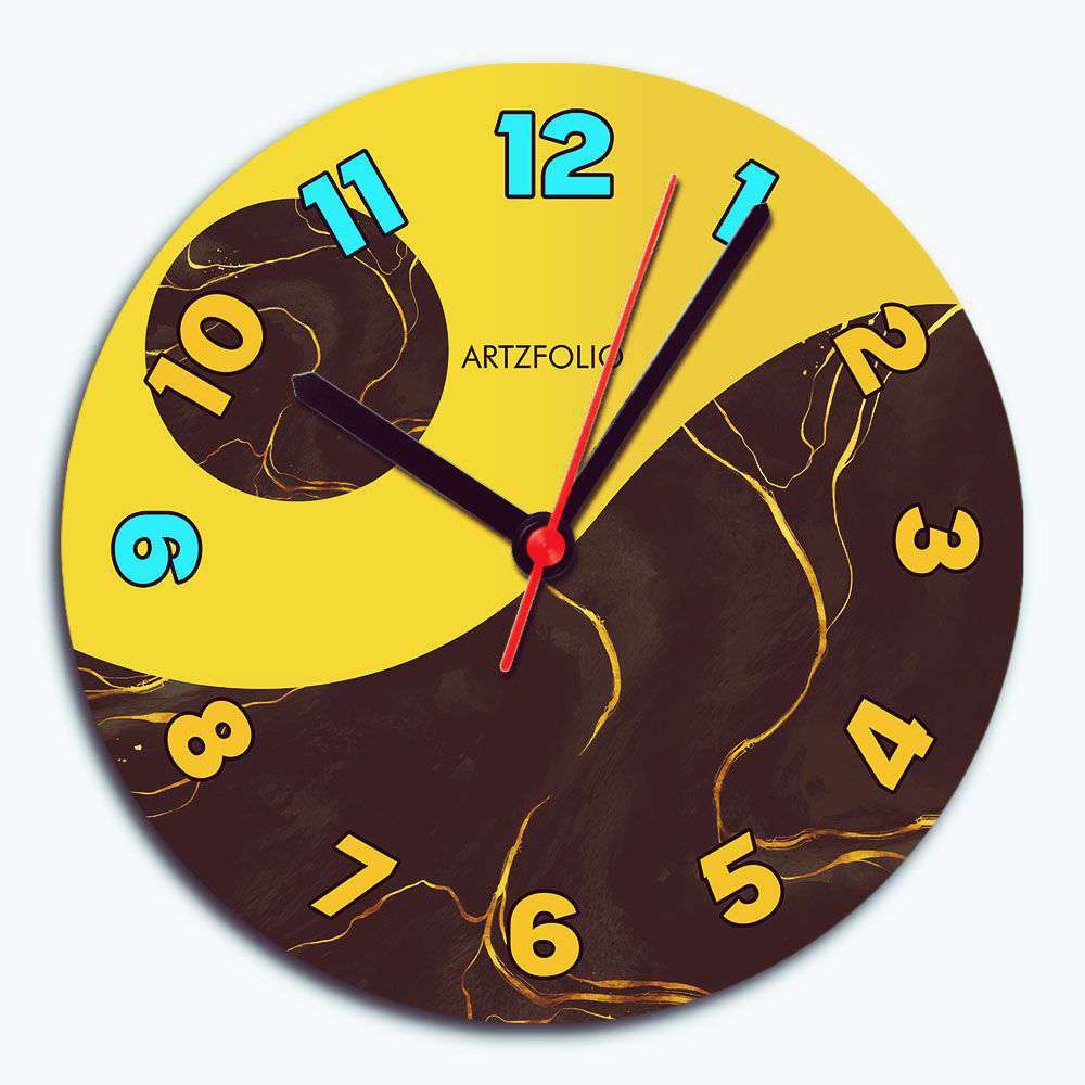 Abstract D40 Quartz Wall Clock | Non-Ticking Silent Movement - Wall Clocks Round - ArtzFolio.com