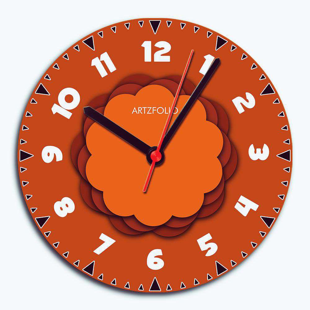 Abstract D43 Quartz Wall Clock | Non-Ticking Silent Movement - Wall Clocks Round - ArtzFolio.com