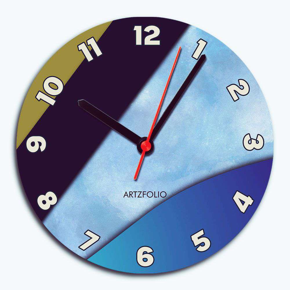 Abstract D45 Quartz Wall Clock | Non-Ticking Silent Movement - Wall Clocks Round - ArtzFolio.com