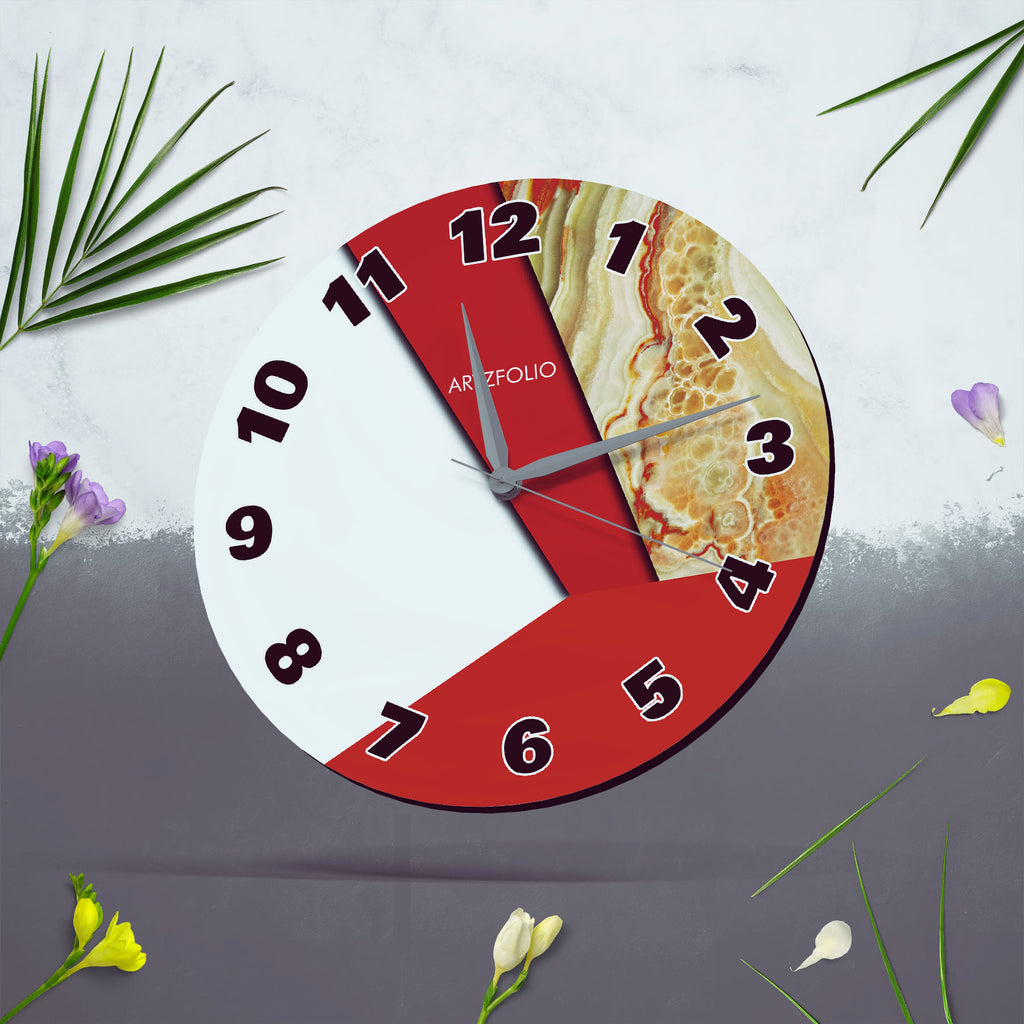 Abstract D47 Quartz Wall Clock | Non-Ticking Silent Movement - Wall Clocks Round - ArtzFolio.com