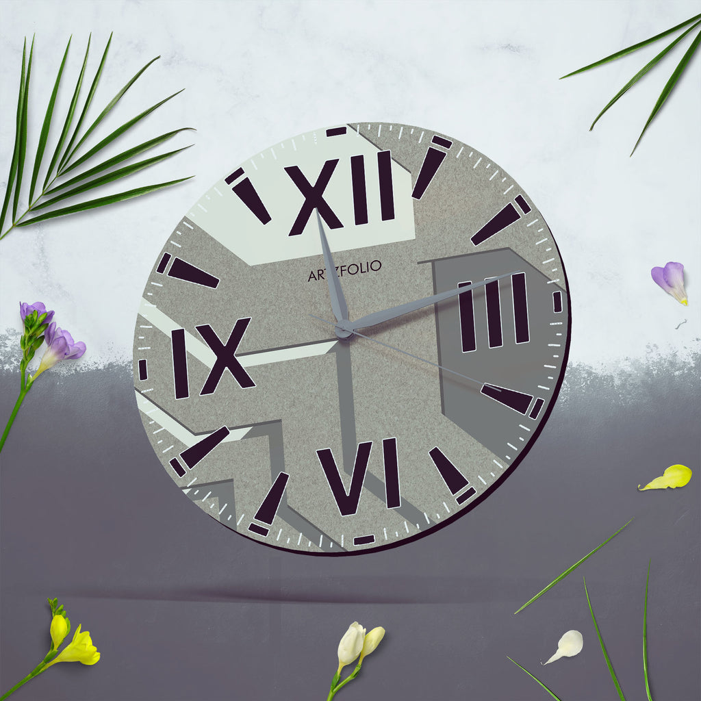 Abstract Roman Numbers D5 Quartz Wall Clock | Non-Ticking Silent Movement - Wall Clocks Round - ArtzFolio.com
