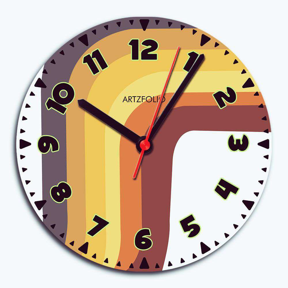 Abstract Lines D5 Quartz Wall Clock | Non-Ticking Silent Movement - Wall Clocks Round - ArtzFolio.com