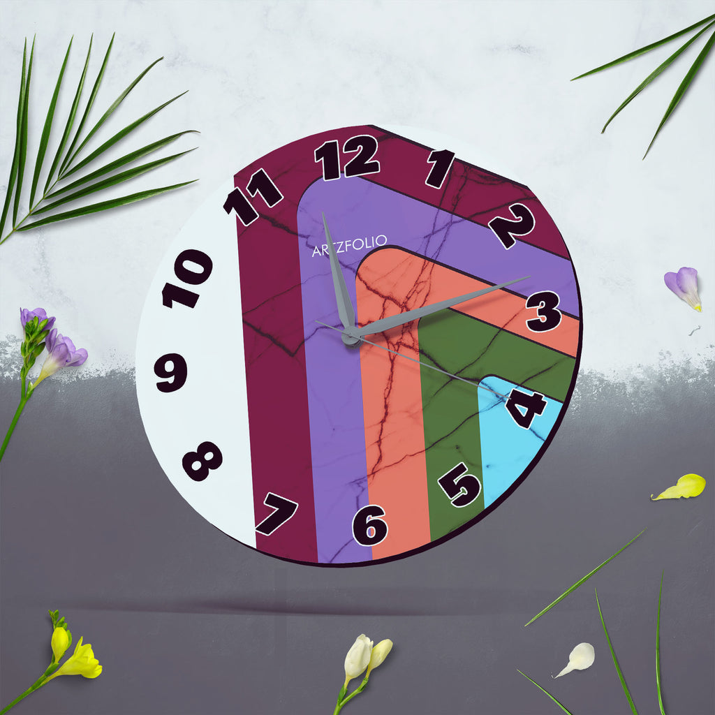 Abstract Shapes D14 Quartz Wall Clock | Non-Ticking Silent Movement - Wall Clocks Round - ArtzFolio.com