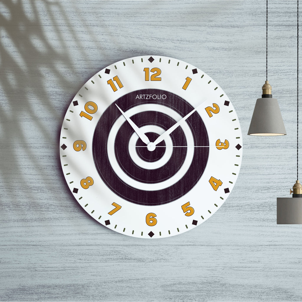 Abstract Circles D19 Quartz Wall Clock | Non-Ticking Silent Movement - Wall Clocks Round - ArtzFolio.com