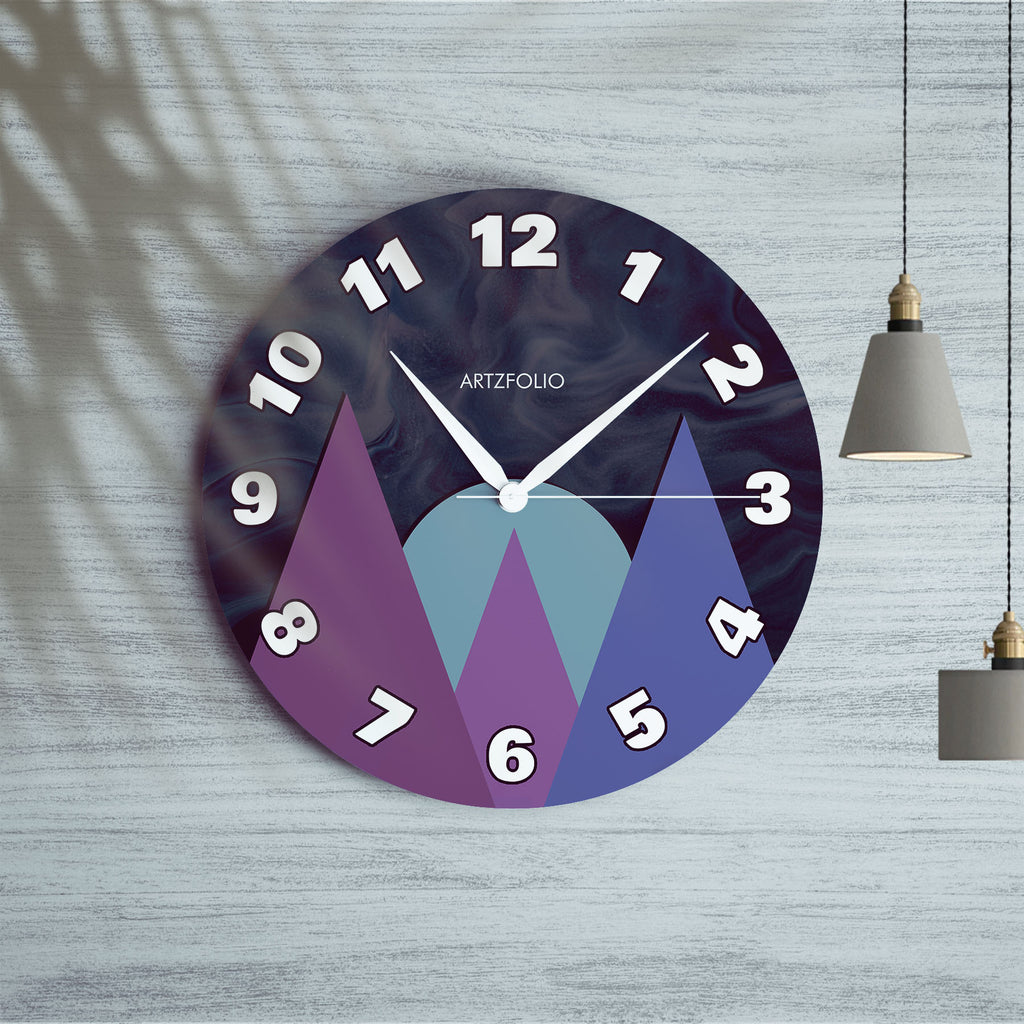 Abstract D49 Quartz Wall Clock | Non-Ticking Silent Movement - Wall Clocks Round - ArtzFolio.com