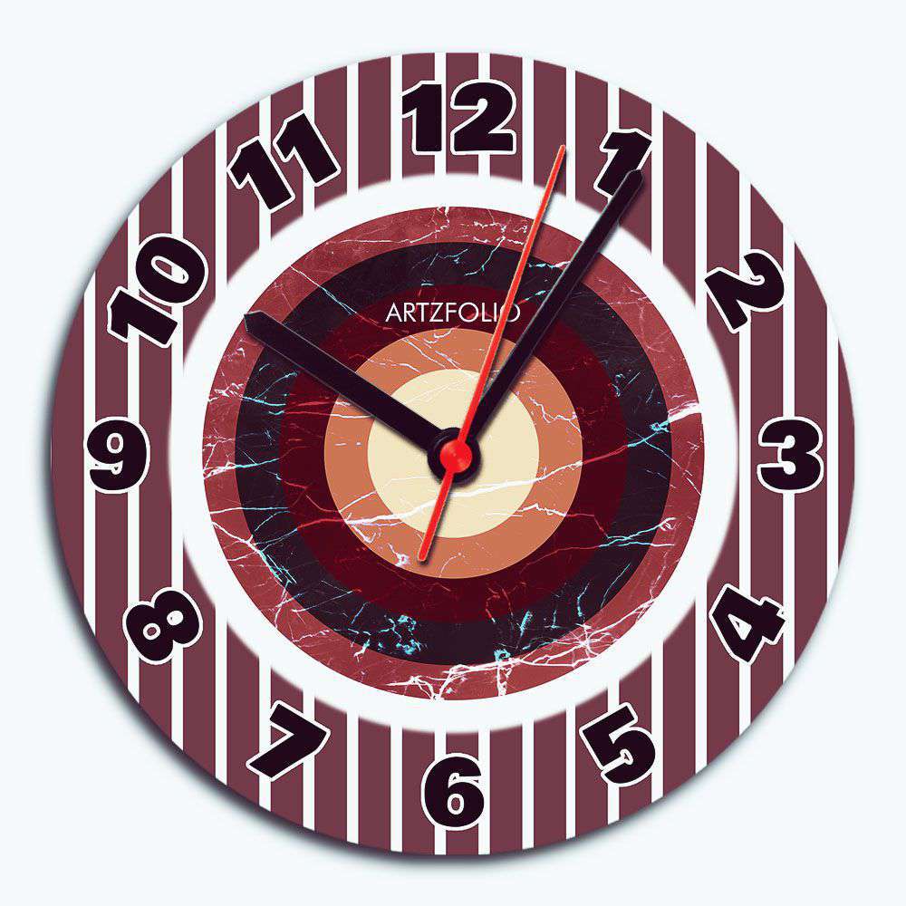 Abstract Circle D3 Quartz Wall Clock | Non-Ticking Silent Movement - Wall Clocks Round - ArtzFolio.com