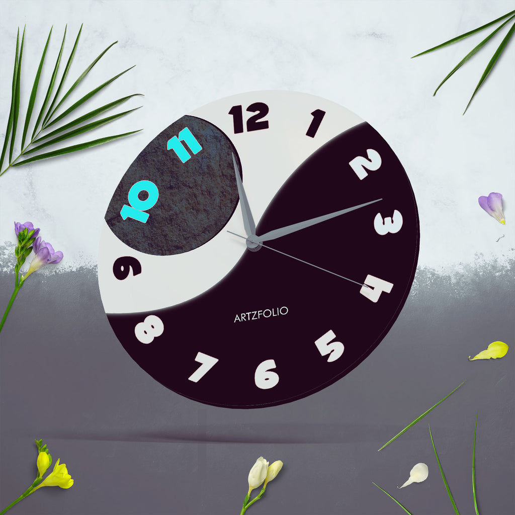 Abstract D50 Quartz Wall Clock | Non-Ticking Silent Movement - Wall Clocks Round - ArtzFolio.com