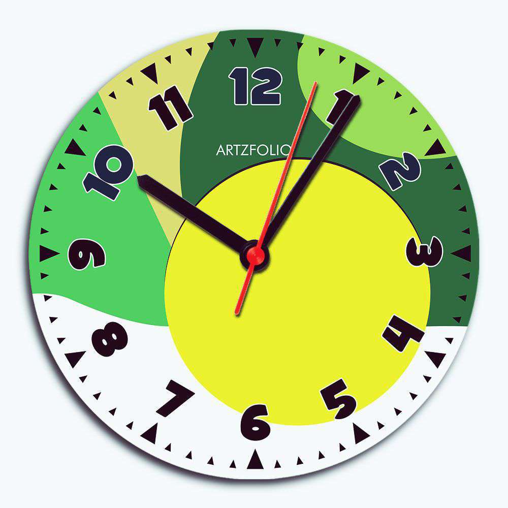 Abstract D51 Quartz Wall Clock | Non-Ticking Silent Movement - Wall Clocks Round - ArtzFolio.com