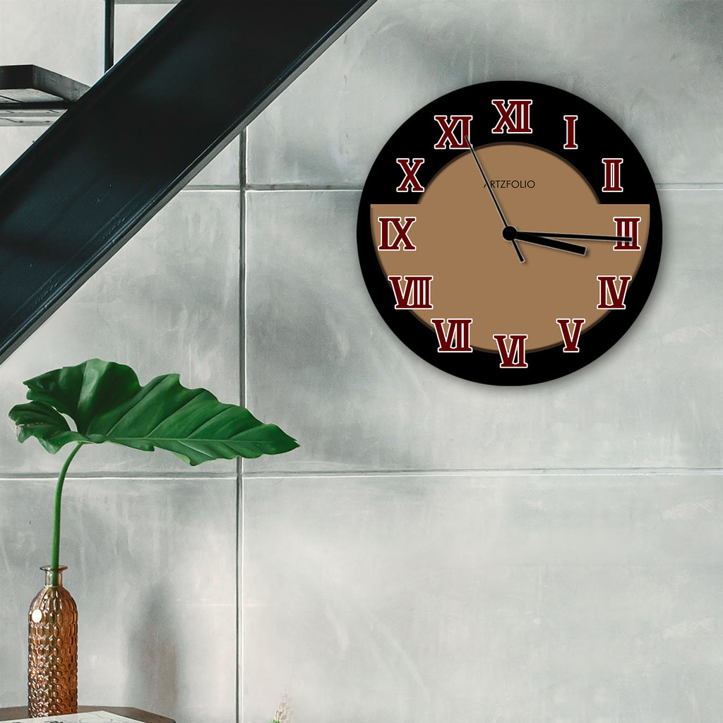 Abstract Roman Numbers D6 Quartz Wall Clock | Non-Ticking Silent Movement - Wall Clocks Round - ArtzFolio.com