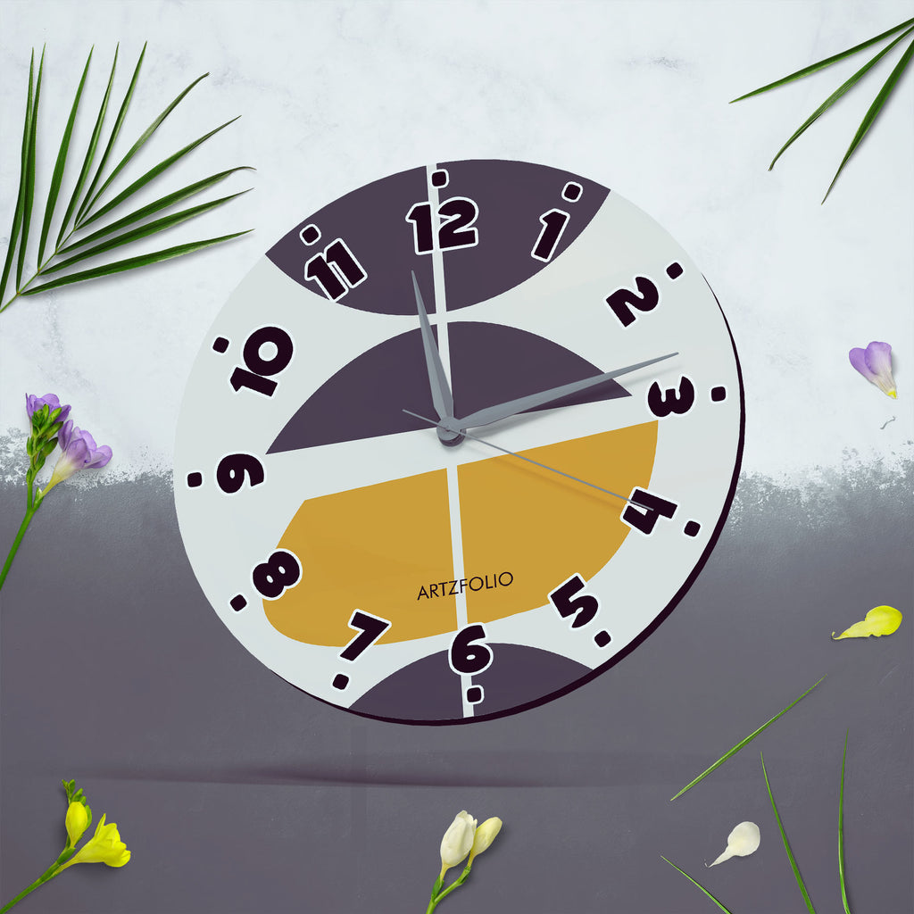 Abstract Shapes D15 Quartz Wall Clock | Non-Ticking Silent Movement - Wall Clocks Round - ArtzFolio.com