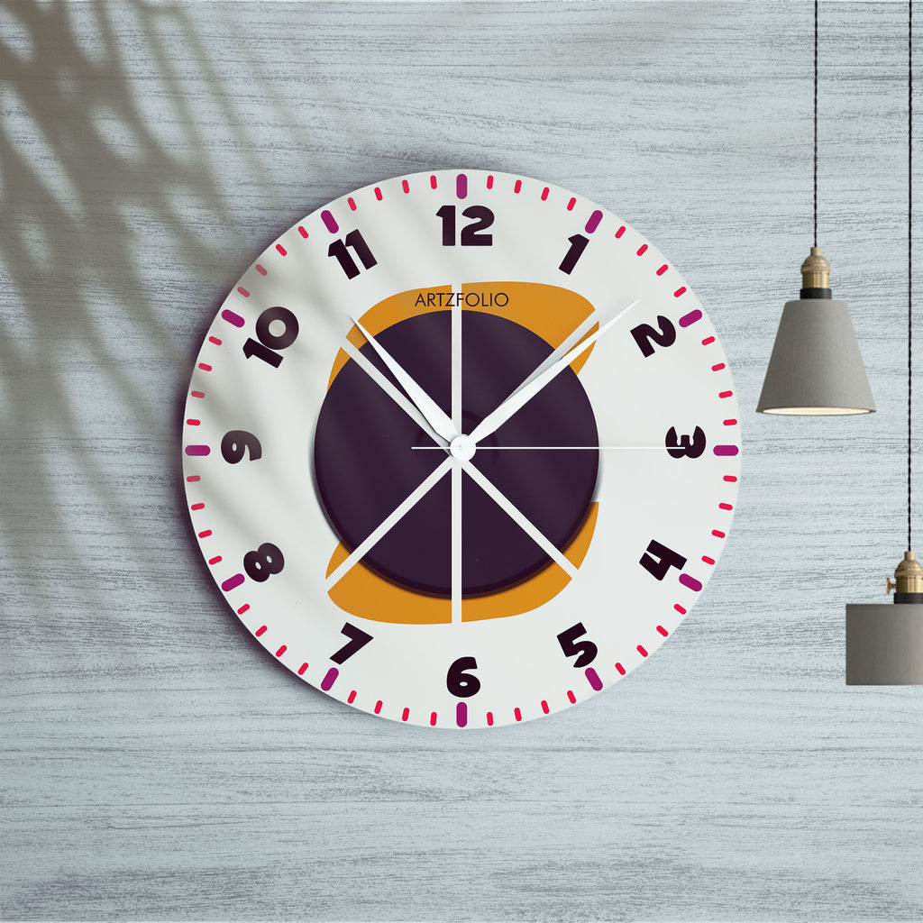 Abstract Shapes D16 Quartz Wall Clock | Non-Ticking Silent Movement - Wall Clocks Round - ArtzFolio.com