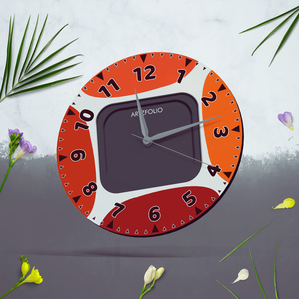 Abstract Shapes D17 Quartz Wall Clock | Non-Ticking Silent Movement - Wall Clocks Round - ArtzFolio.com