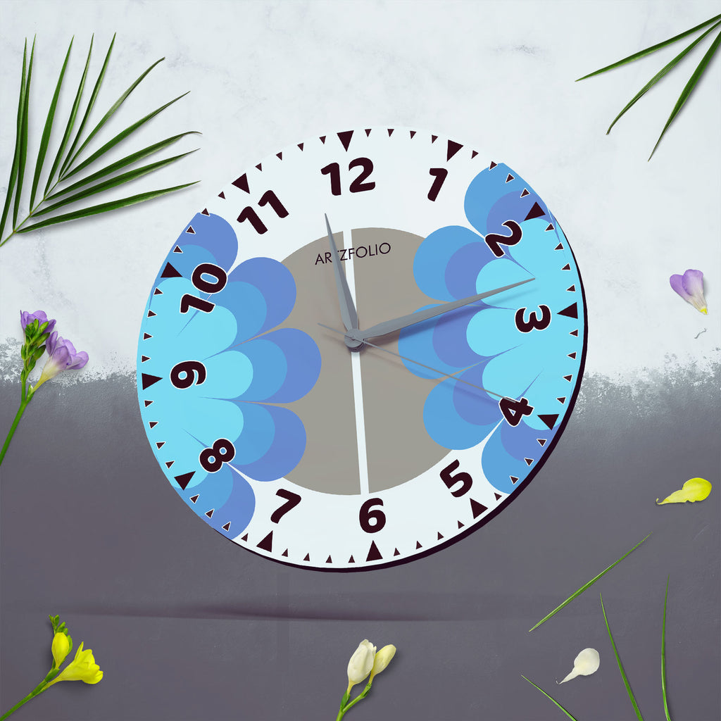 Abstract Shapes D18 Quartz Wall Clock | Non-Ticking Silent Movement - Wall Clocks Round - ArtzFolio.com