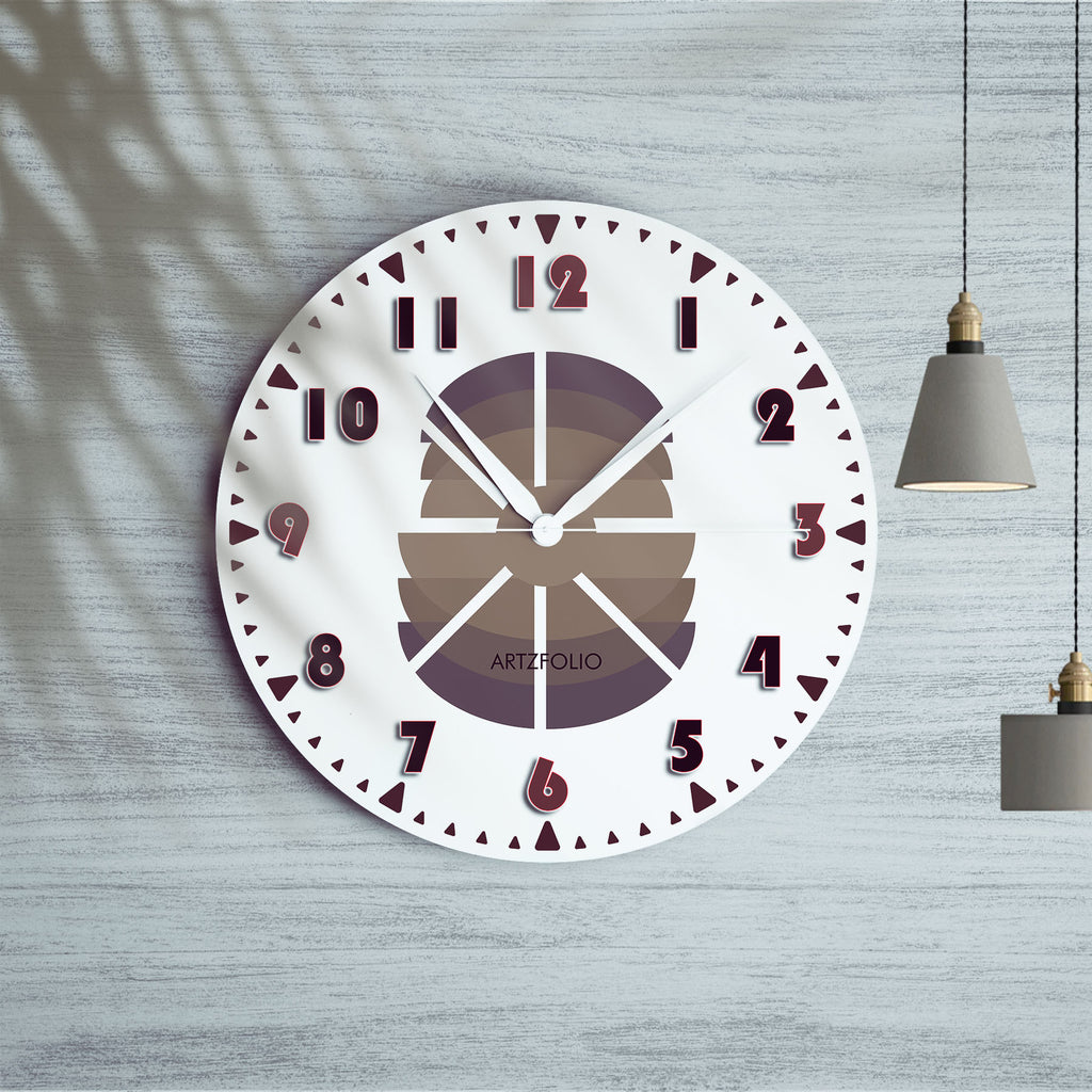 Abstract Shapes D19 Quartz Wall Clock | Non-Ticking Silent Movement - Wall Clocks Round - ArtzFolio.com