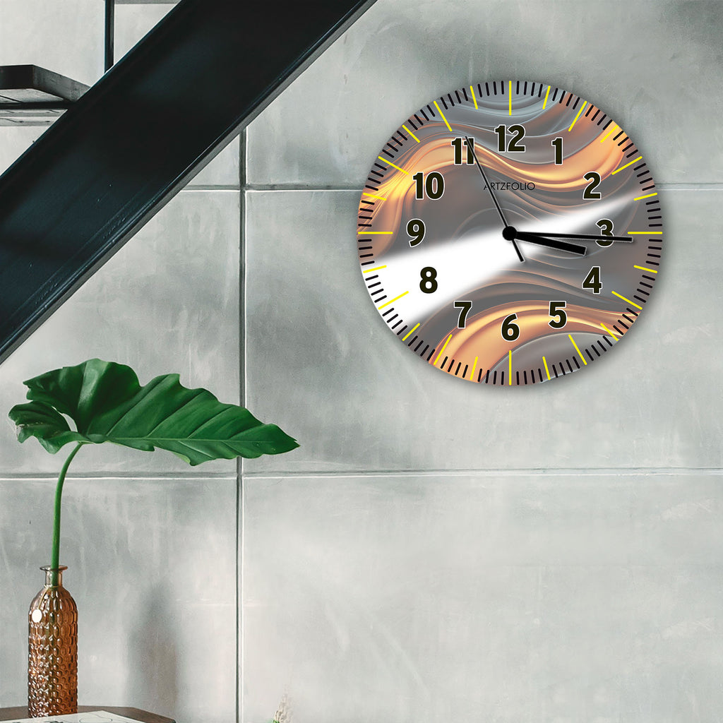 Abstract D53 Quartz Wall Clock | Non-Ticking Silent Movement - Wall Clocks Round - ArtzFolio.com