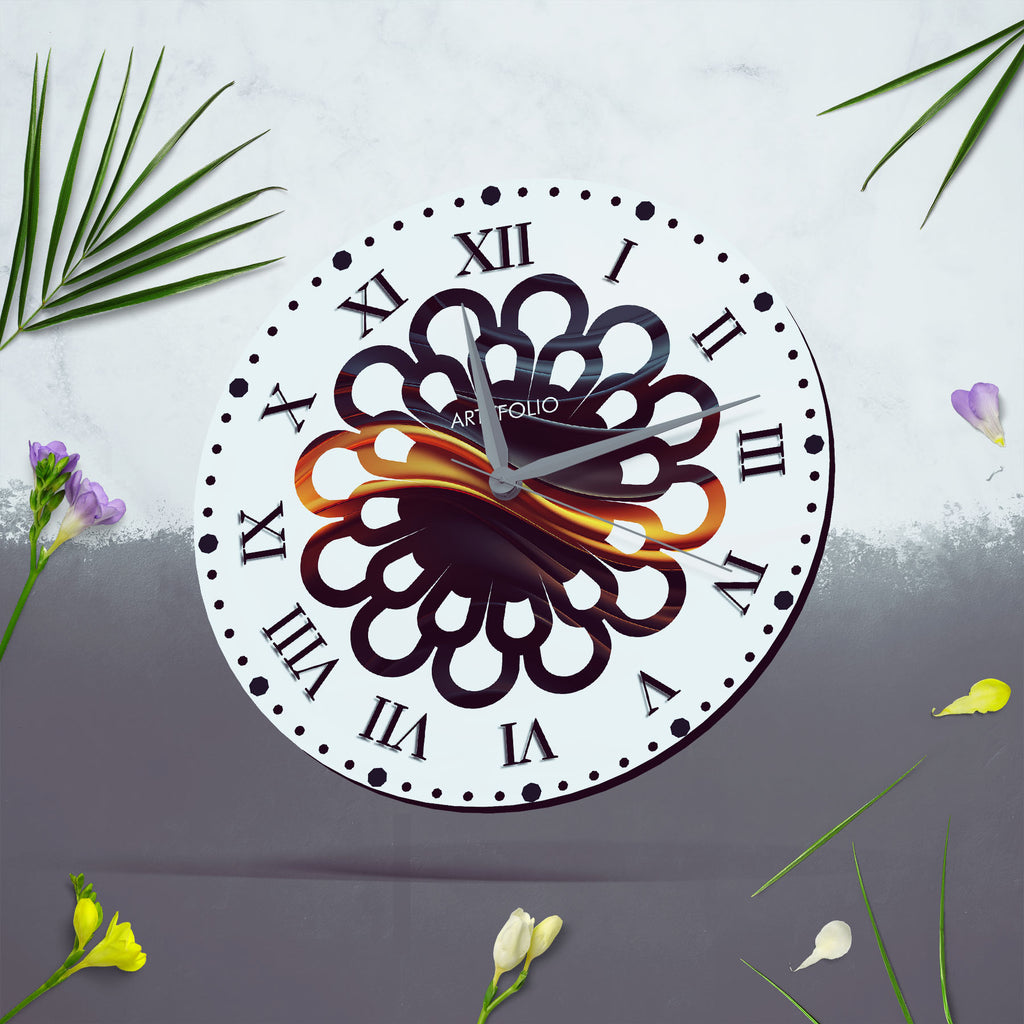 Abstract Shapes D20 Quartz Wall Clock | Non-Ticking Silent Movement - Wall Clocks Round - ArtzFolio.com