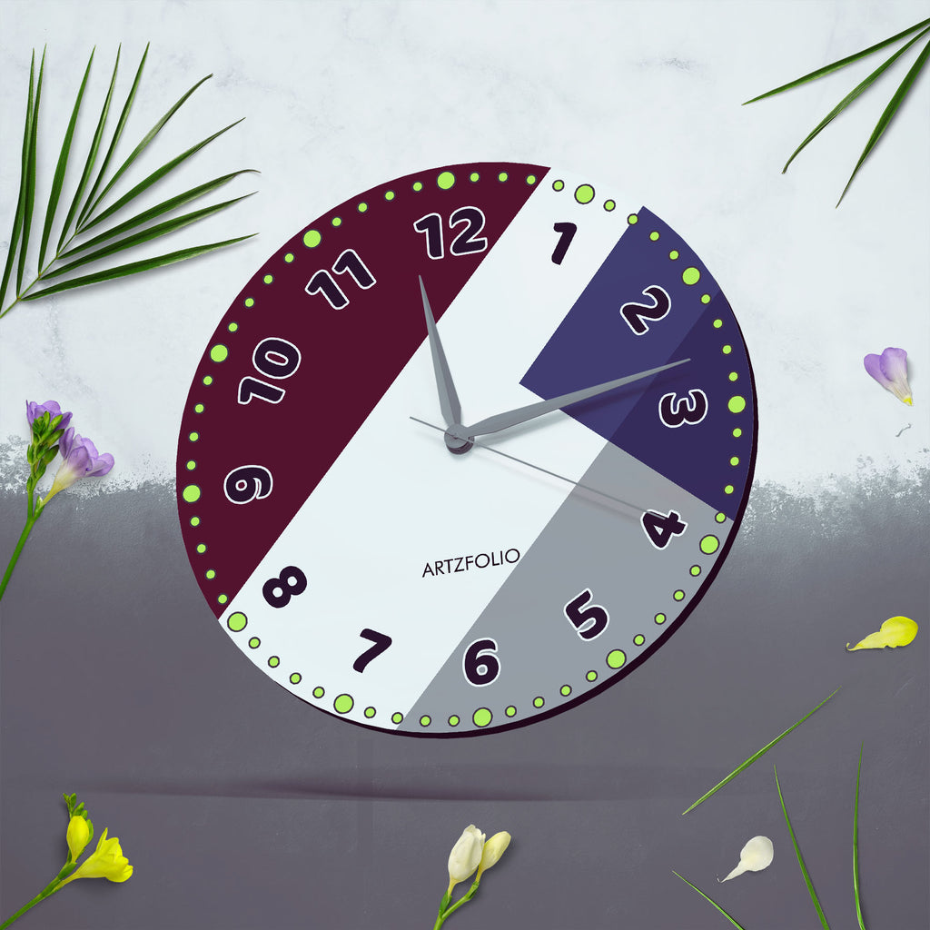 Abstract D56 Quartz Wall Clock | Non-Ticking Silent Movement - Wall Clocks Round - ArtzFolio.com