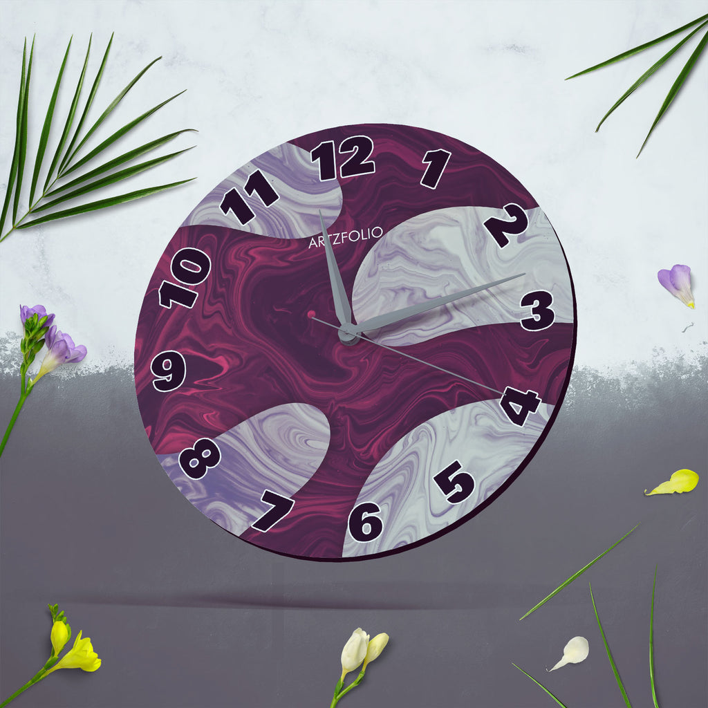 Abstract D59 Quartz Wall Clock | Non-Ticking Silent Movement - Wall Clocks Round - ArtzFolio.com