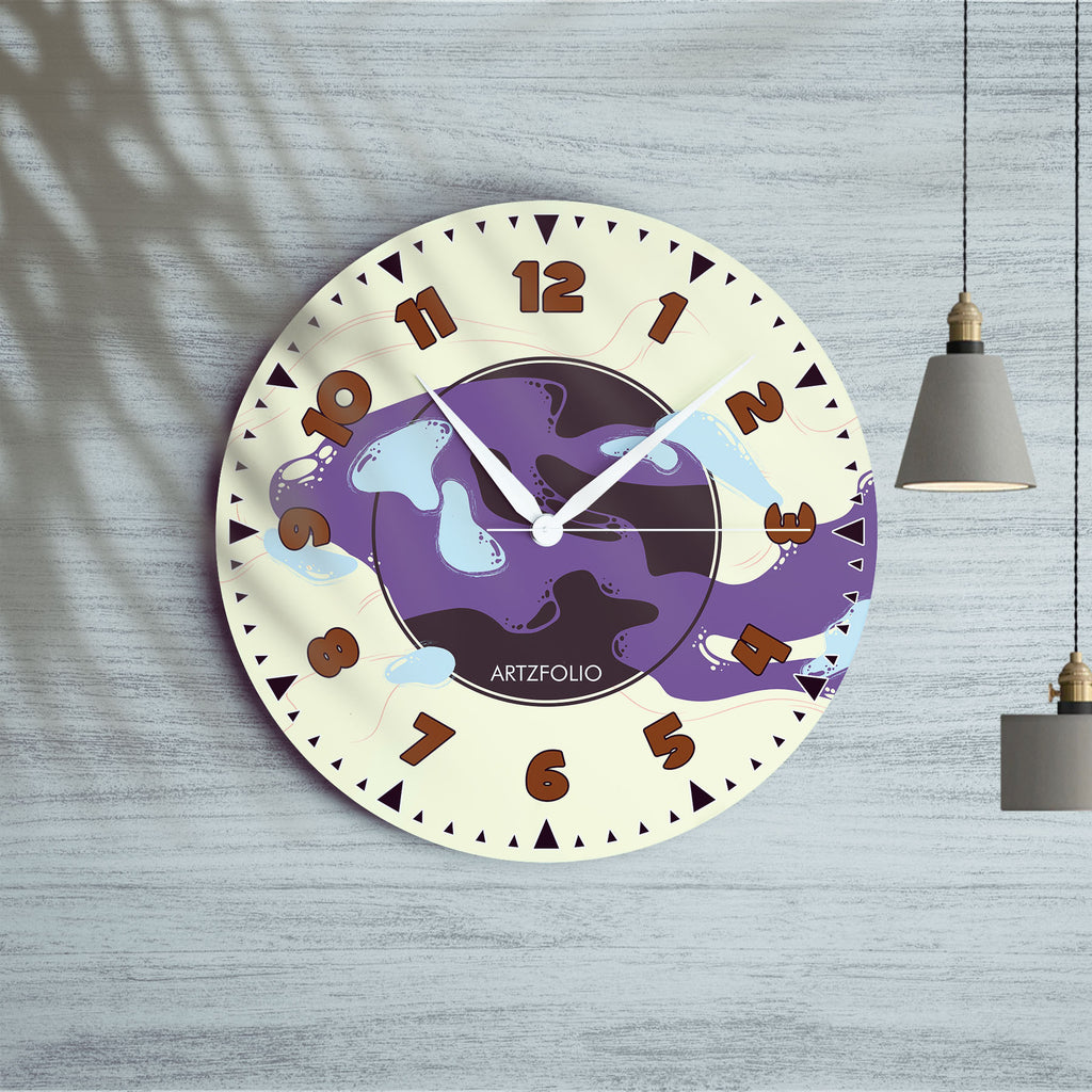 Abstract D61 Quartz Wall Clock | Non-Ticking Silent Movement - Wall Clocks Round - ArtzFolio.com