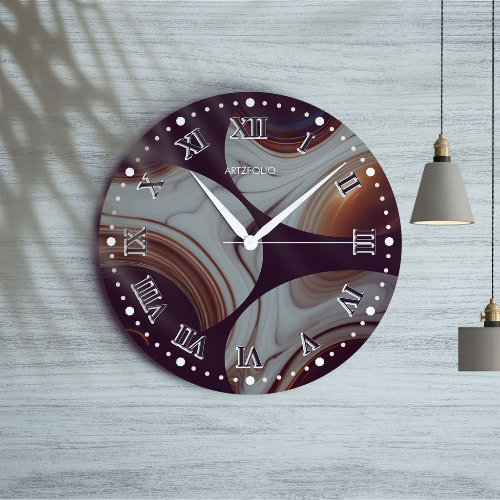 Abstract Roman Numerals D10 Quartz Wall Clock | Non-Ticking Silent Movement - Wall Clocks Round - ArtzFolio.com