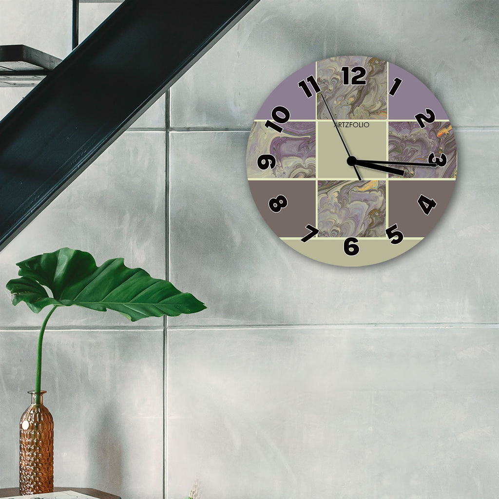 Abstract Marbled D1 Quartz Wall Clock | Non-Ticking Silent Movement - Wall Clocks Round - ArtzFolio.com