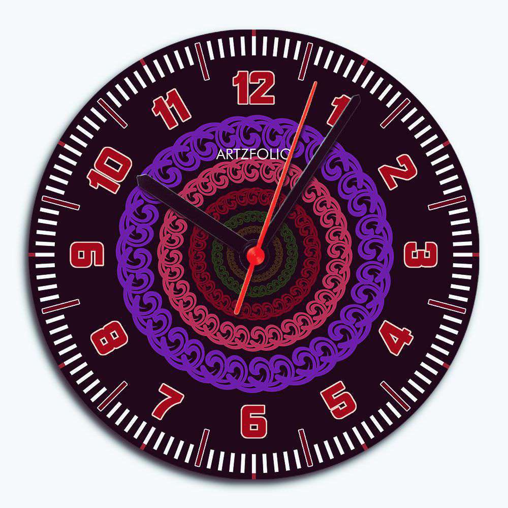 Abstract D65 Quartz Wall Clock | Non-Ticking Silent Movement - Wall Clocks Round - ArtzFolio.com
