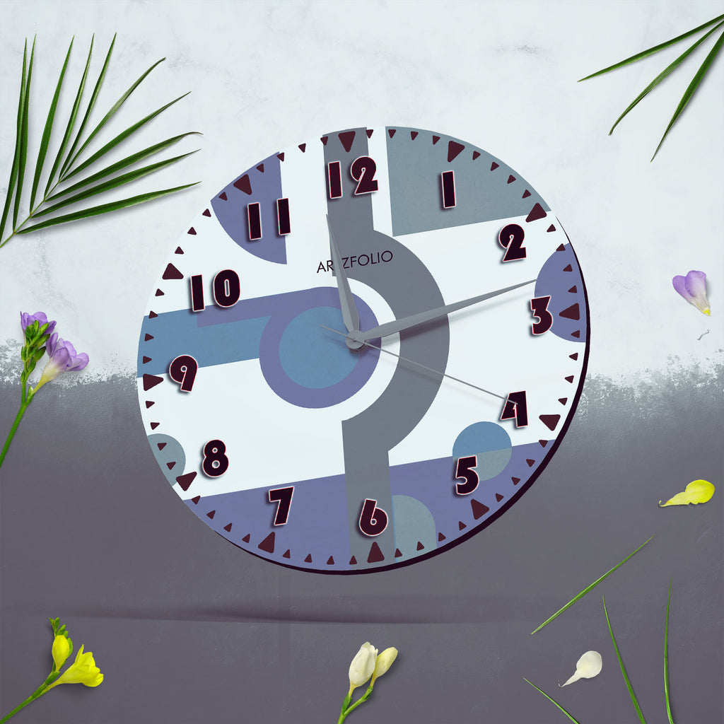 Abstract D66 Quartz Wall Clock | Non-Ticking Silent Movement - Wall Clocks Round - ArtzFolio.com