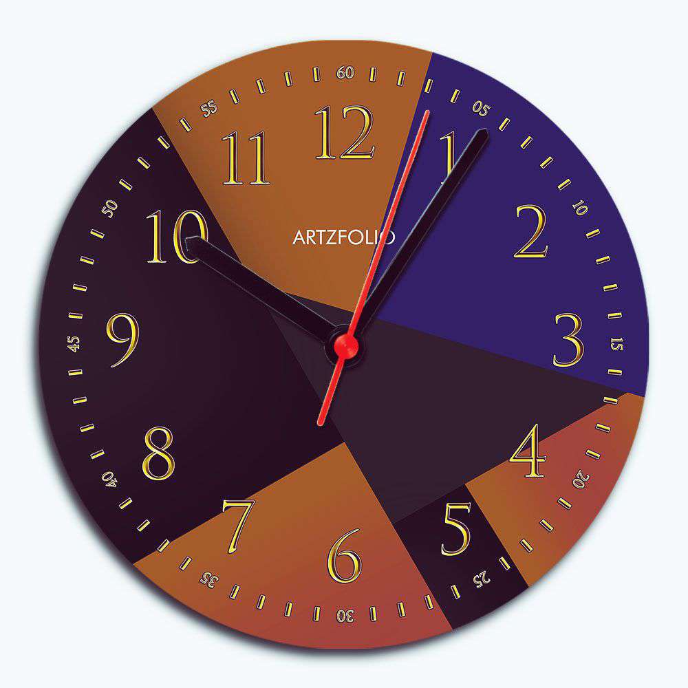 Abstract Shapes D21 Quartz Wall Clock | Non-Ticking Silent Movement - Wall Clocks Round - ArtzFolio.com
