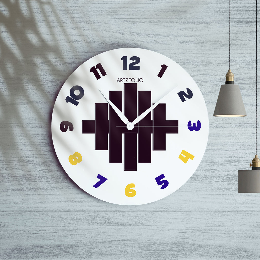 Abstract D67 Quartz Wall Clock | Non-Ticking Silent Movement - Wall Clocks Round - ArtzFolio.com