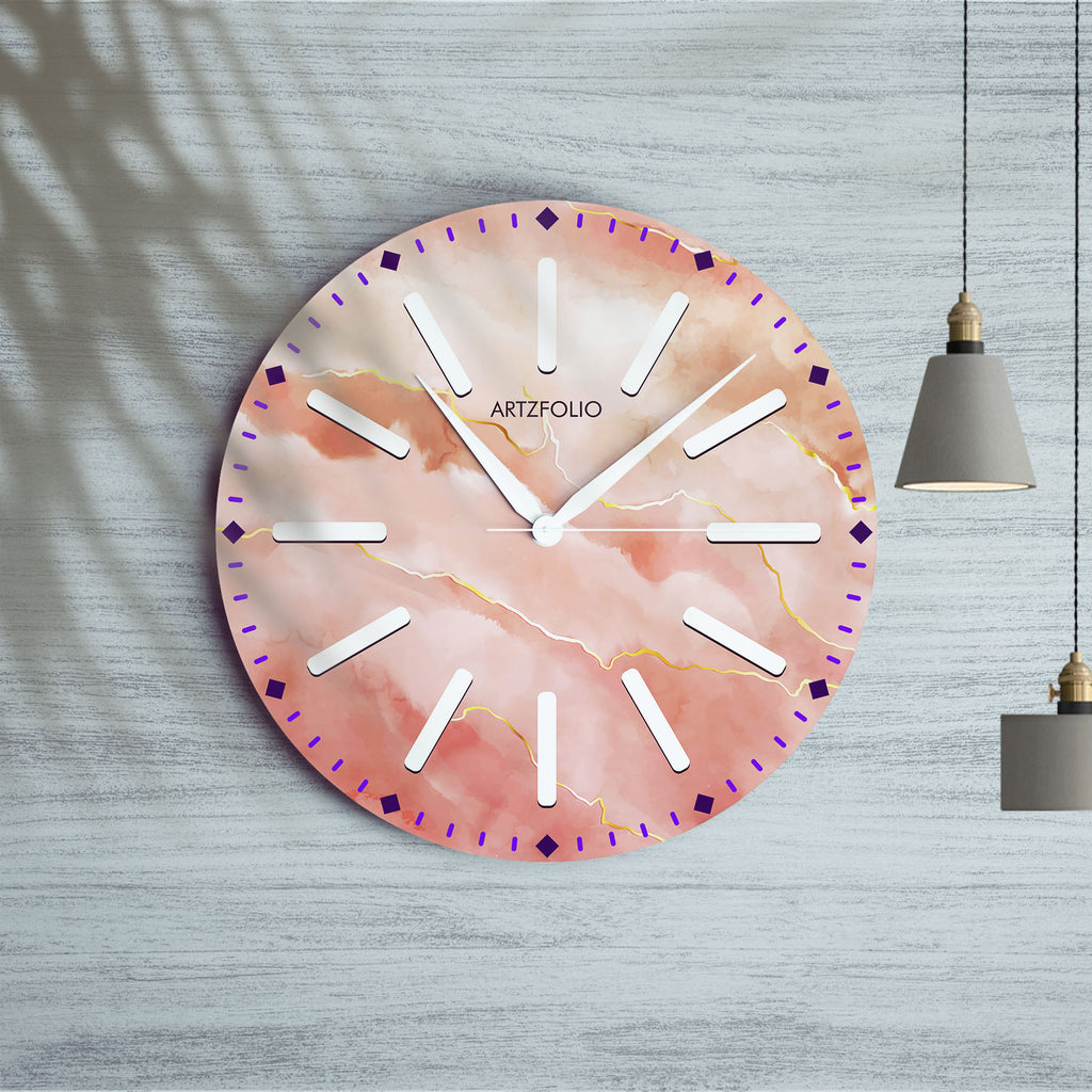 Abstract Marbled D4 Quartz Wall Clock | Non-Ticking Silent Movement - Wall Clocks Round - ArtzFolio.com