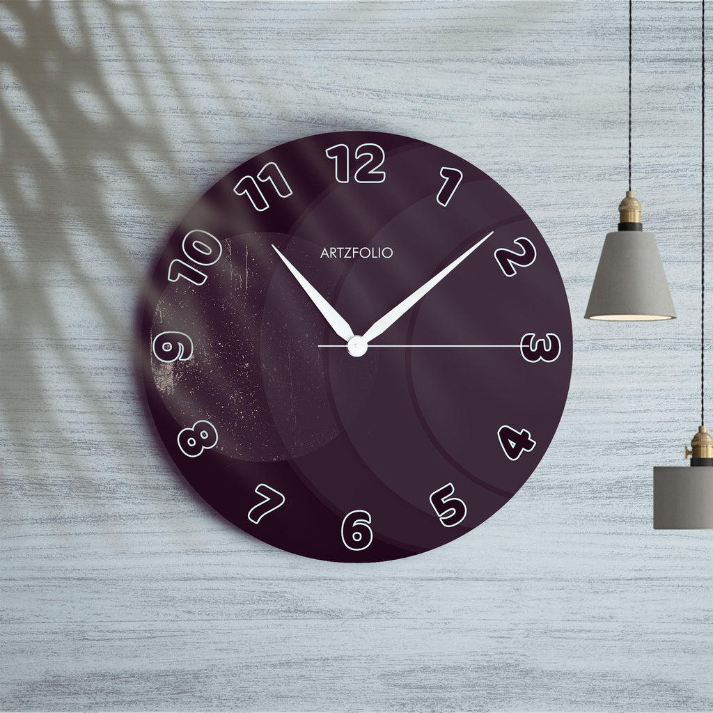 Abstract Geometric Shapes D6 Quartz Wall Clock | Non-Ticking Silent Movement - Wall Clocks Round - ArtzFolio.com