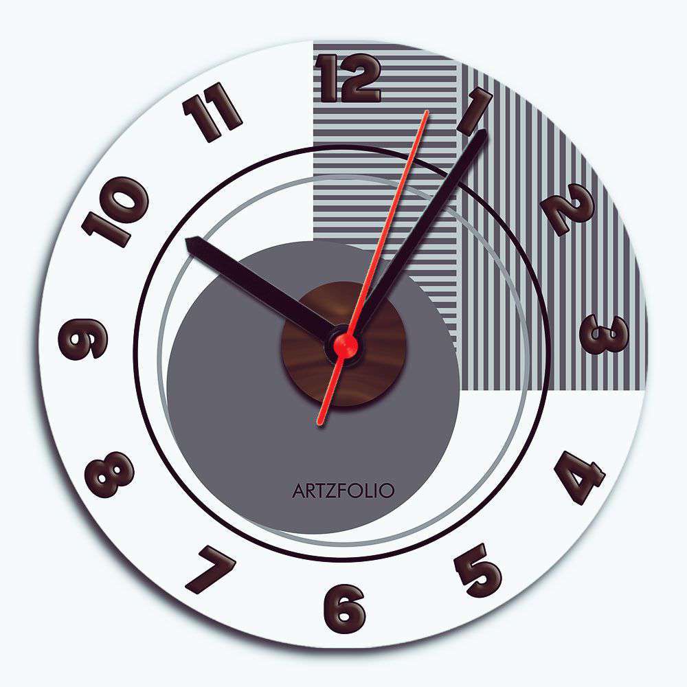 Abstract Geometric Shapes D8 Quartz Wall Clock | Non-Ticking Silent Movement - Wall Clocks Round - ArtzFolio.com
