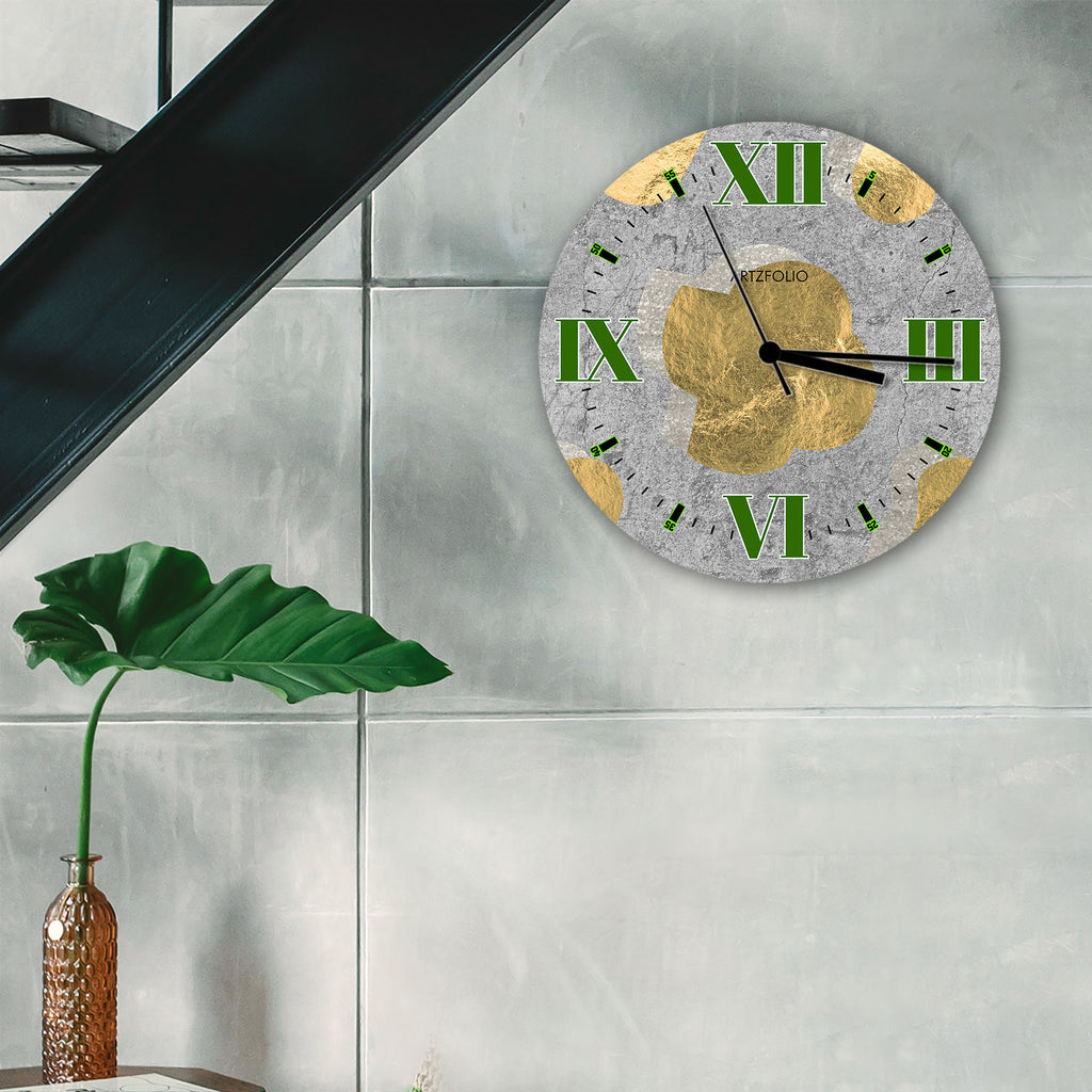 Abstract Roman Numbers D8 Quartz Wall Clock | Non-Ticking Silent Movement - Wall Clocks Round - ArtzFolio.com