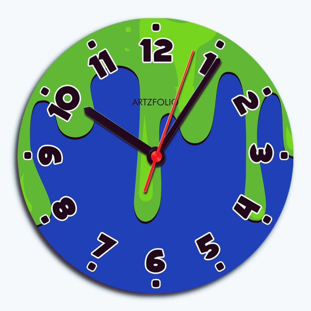 Abstract Colours D40 Quartz Wall Clock | Non-Ticking Silent Movement - Wall Clocks Round - ArtzFolio.com