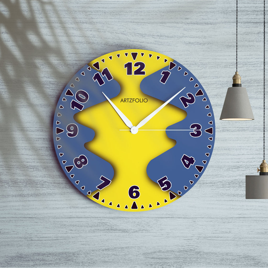 Abstract Colours D44 Quartz Wall Clock | Non-Ticking Silent Movement - Wall Clocks Round - ArtzFolio.com