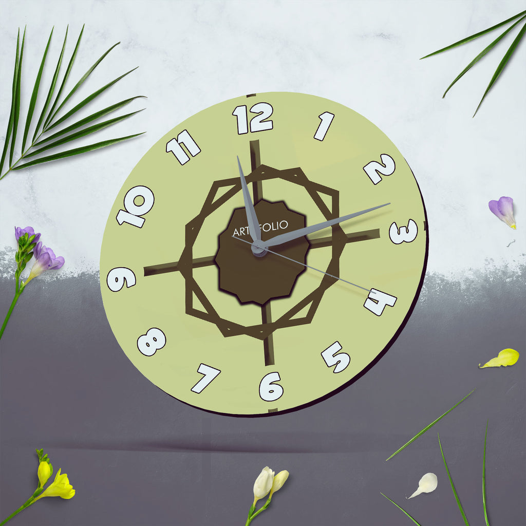 Abstract Shapes D22 Quartz Wall Clock | Non-Ticking Silent Movement - Wall Clocks Round - ArtzFolio.com
