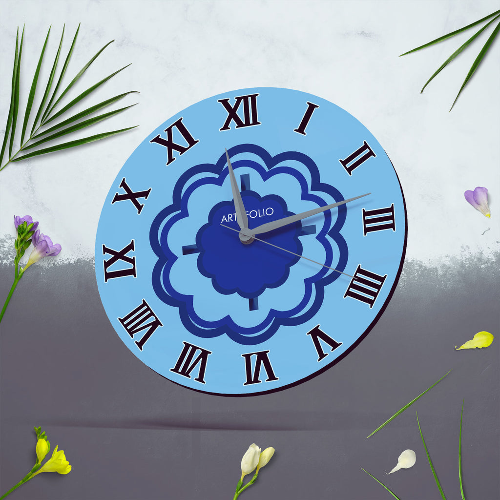 Abstract Roman Numbers D9 Quartz Wall Clock | Non-Ticking Silent Movement - Wall Clocks Round - ArtzFolio.com