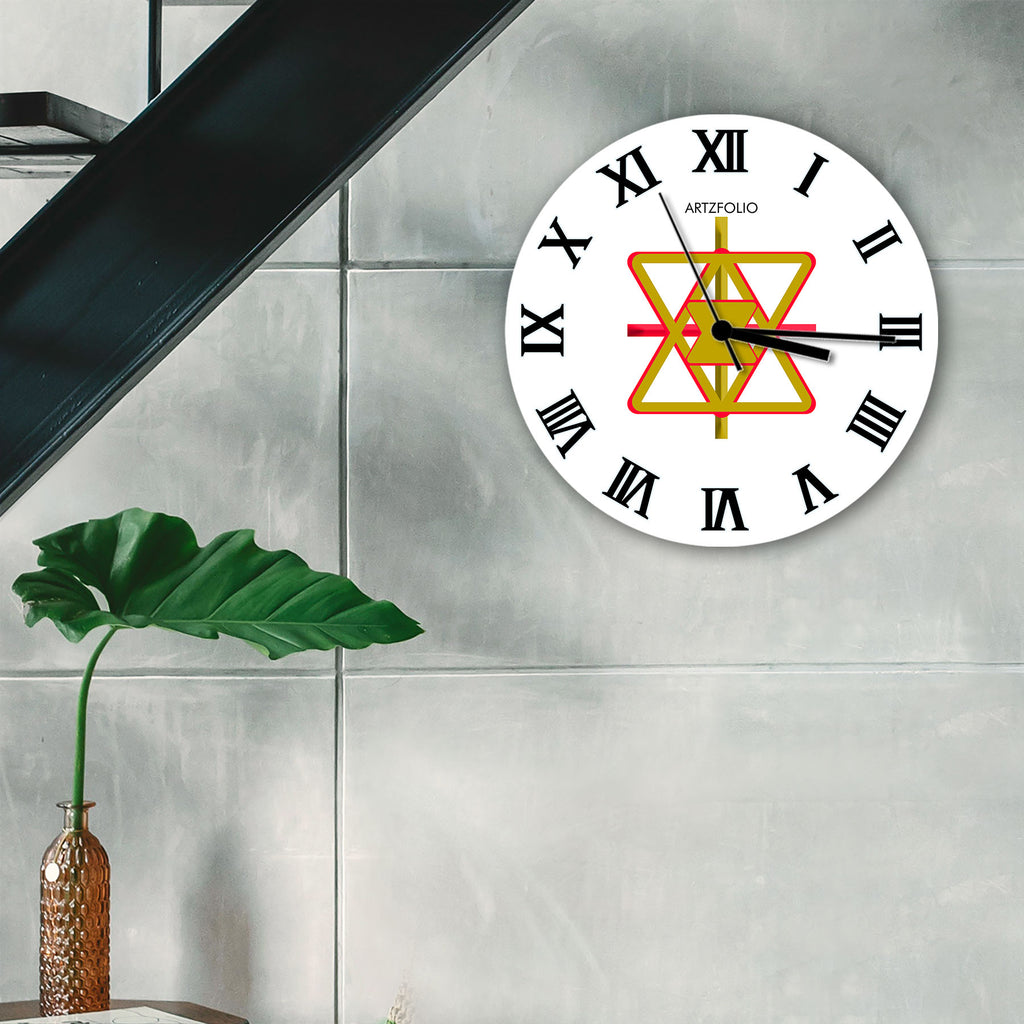 Abstract Roman Numbers D10 Quartz Wall Clock | Non-Ticking Silent Movement - Wall Clocks Round - ArtzFolio.com