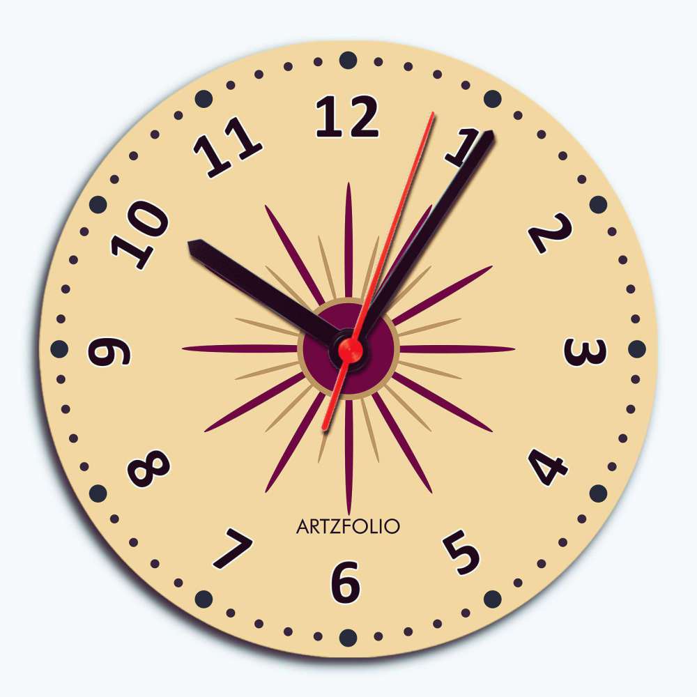 Abstract Shapes D23 Quartz Wall Clock | Non-Ticking Silent Movement - Wall Clocks Round - ArtzFolio.com