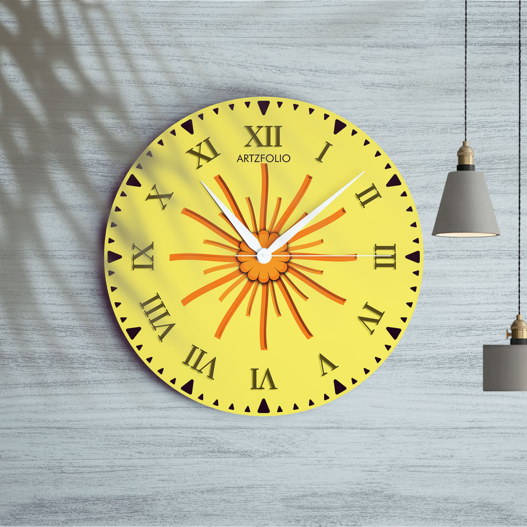 Abstract Roman Numbers D11 Quartz Wall Clock | Non-Ticking Silent Movement - Wall Clocks Round - ArtzFolio.com