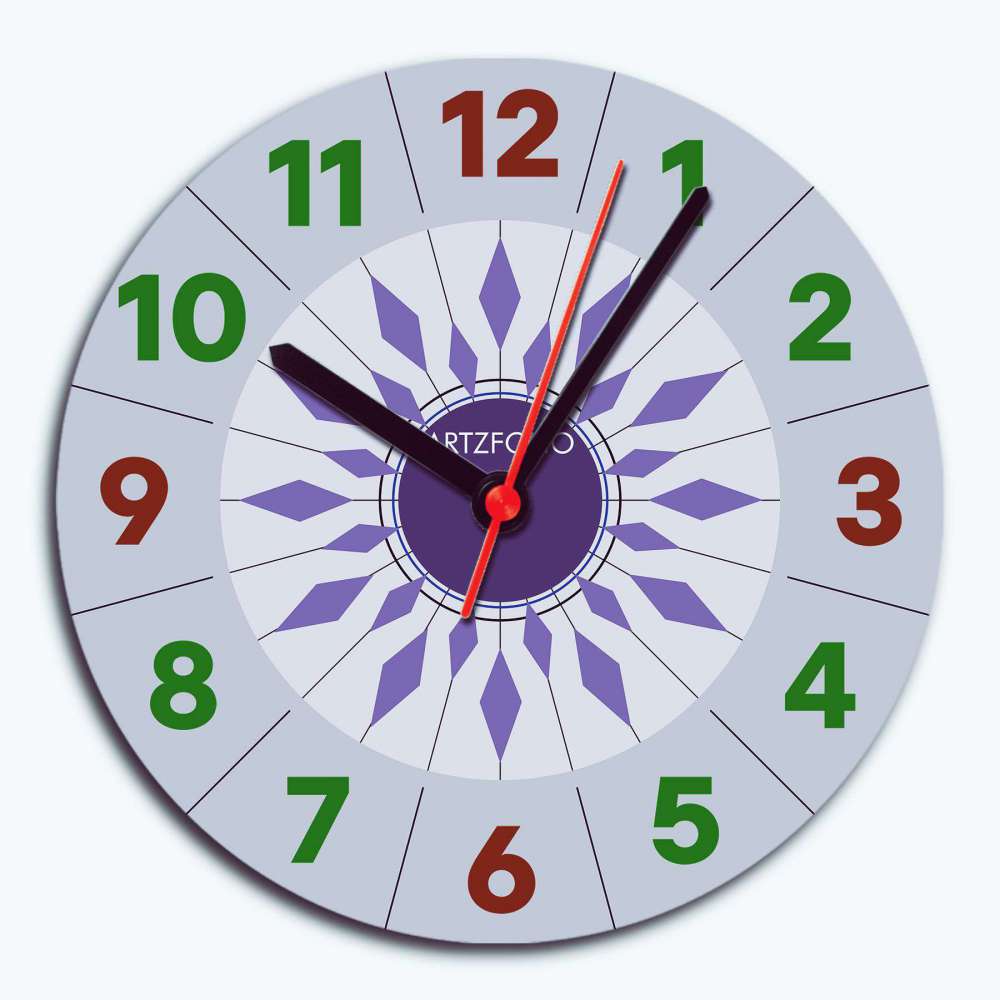 Abstract Shapes D26 Quartz Wall Clock | Non-Ticking Silent Movement - Wall Clocks Round - ArtzFolio.com