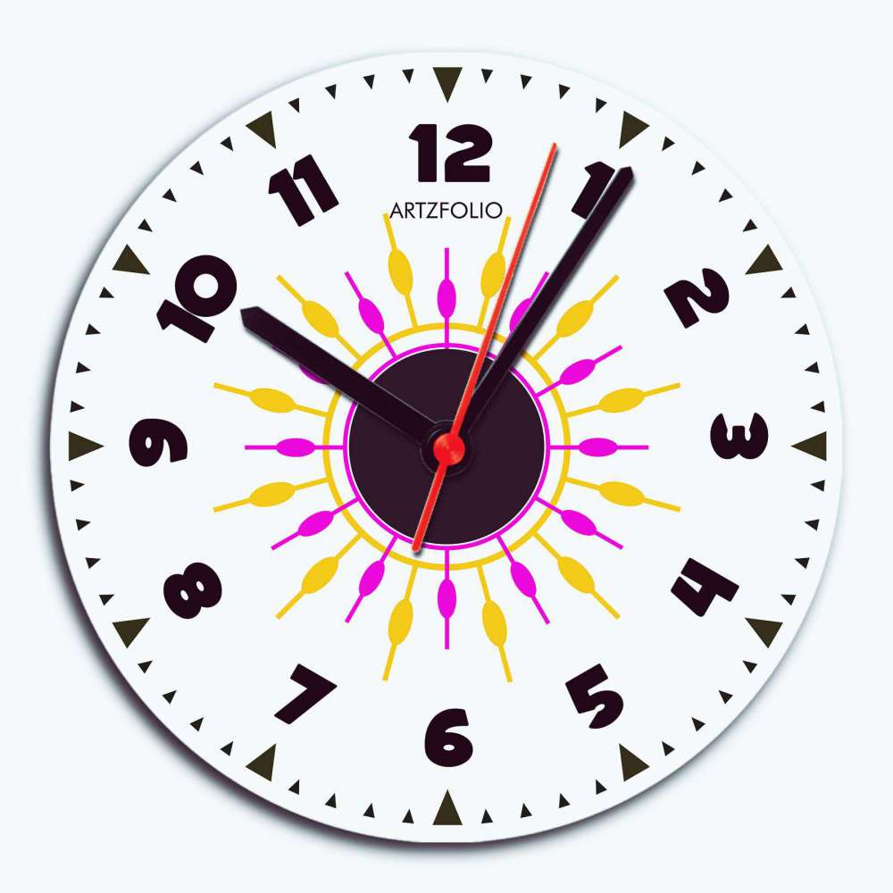 Abstract Shapes D27 Quartz Wall Clock | Non-Ticking Silent Movement - Wall Clocks Round - ArtzFolio.com