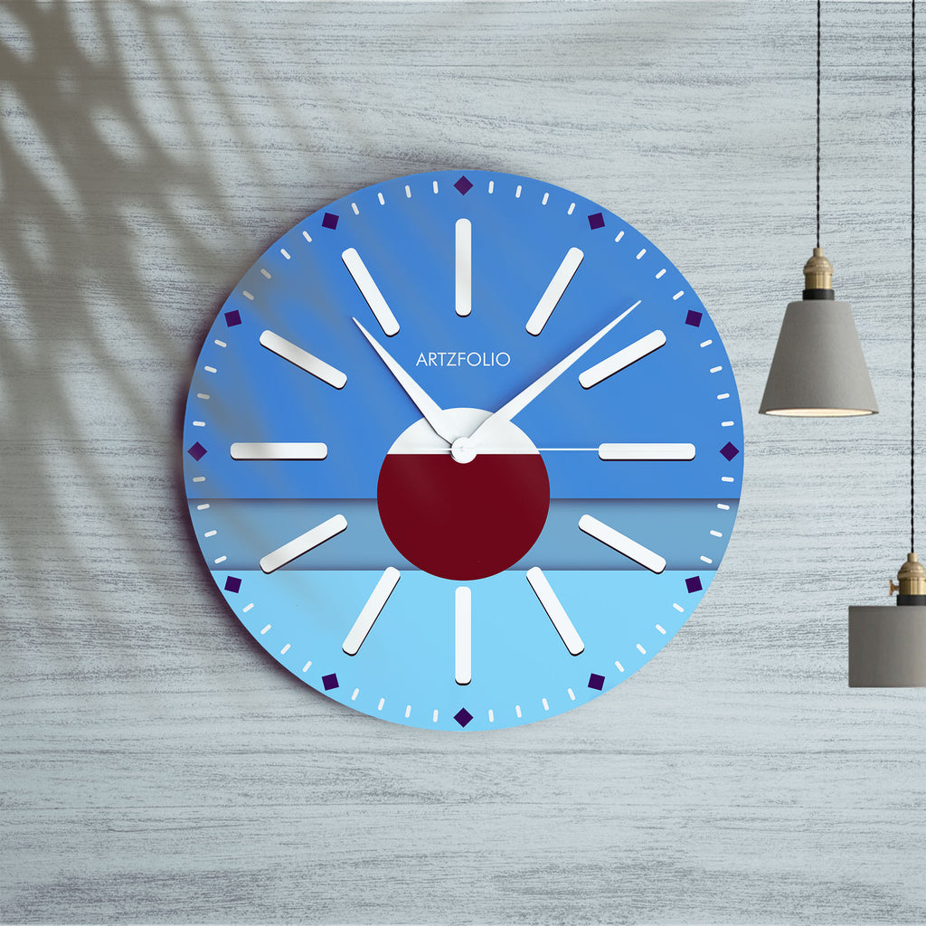 Abstract Shapes D30 Quartz Wall Clock | Non-Ticking Silent Movement - Wall Clocks Round - ArtzFolio.com