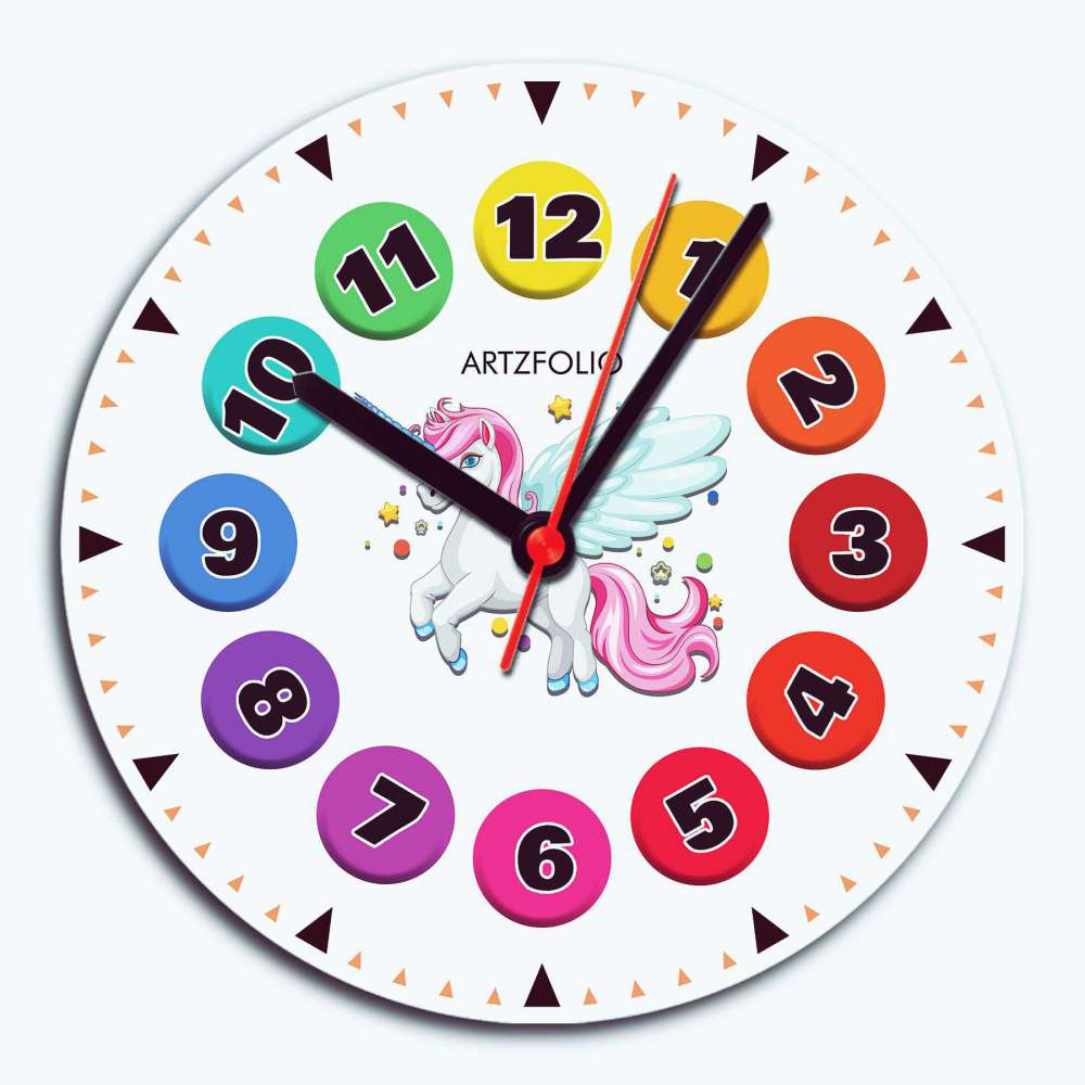 Kids Cartoon Unicorn D1, Animated Cartoons, Baby, Caricature, Cartoons, Children, Digital, Digital Art, Graphic, Kids, analog, analogue, bedroom, birthday, clock, couple, customised, decoration, digital, gift, home, kids, kitchen, living, number, photo, picture, print, quartz, room, size, square, wall, watch, wedding, , , , 