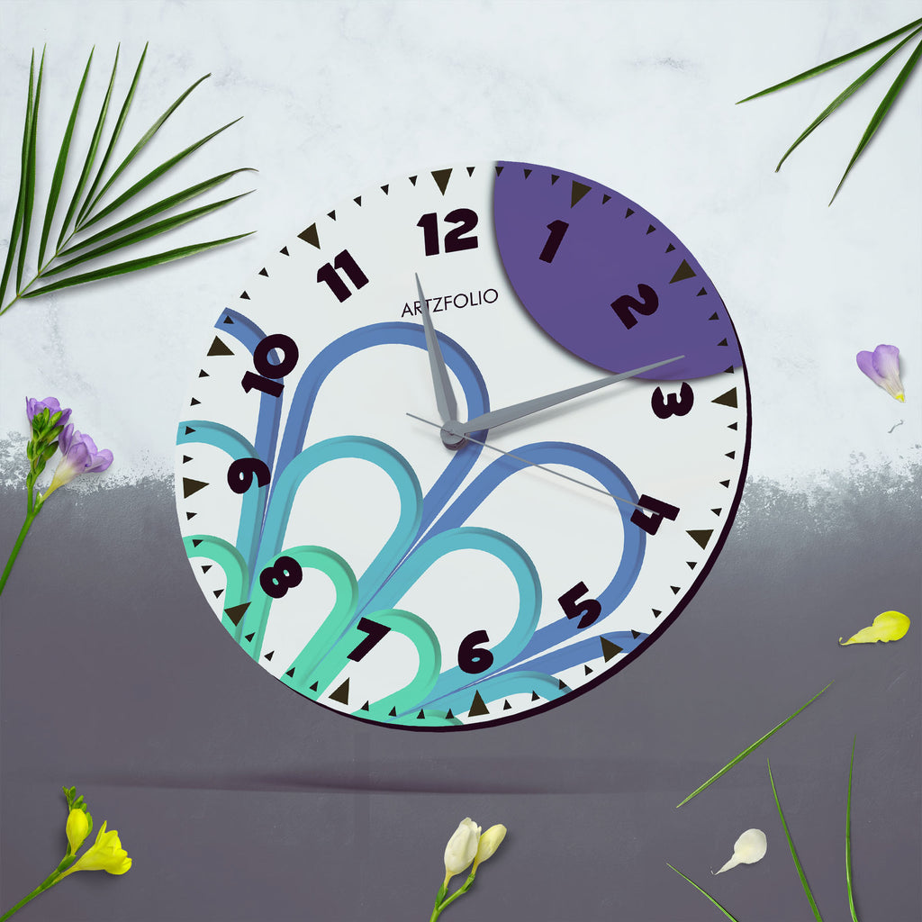 Abstract Shapes D31 Quartz Wall Clock | Non-Ticking Silent Movement - Wall Clocks Round - ArtzFolio.com