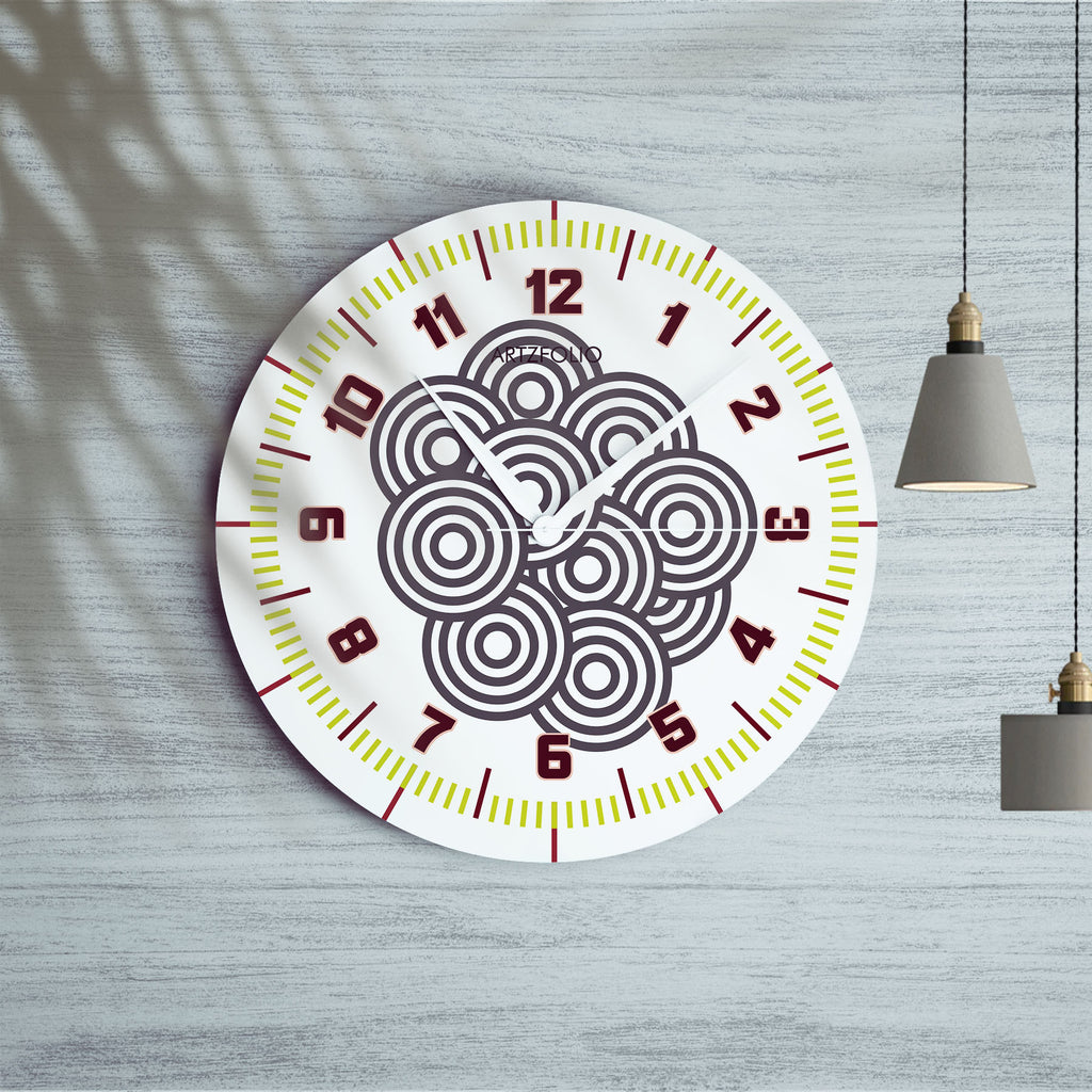 Abstract Circles D21 Quartz Wall Clock | Non-Ticking Silent Movement - Wall Clocks Round - ArtzFolio.com