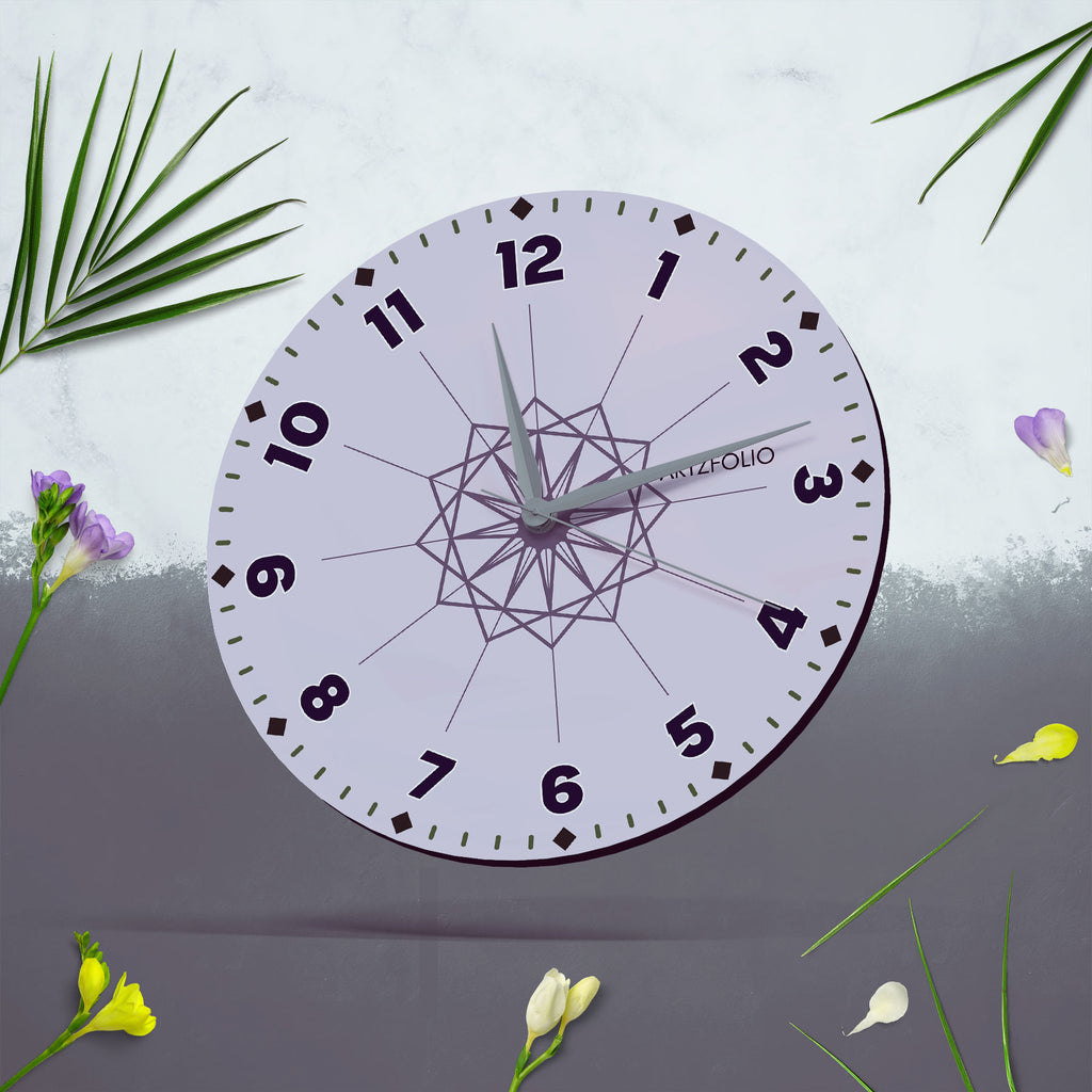 Abstract Shapes D32 Quartz Wall Clock | Non-Ticking Silent Movement - Wall Clocks Round - ArtzFolio.com