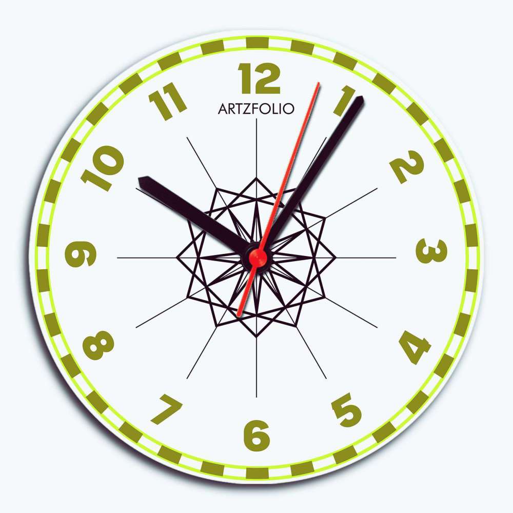 Abstract Shapes D33 Quartz Wall Clock | Non-Ticking Silent Movement - Wall Clocks Round - ArtzFolio.com