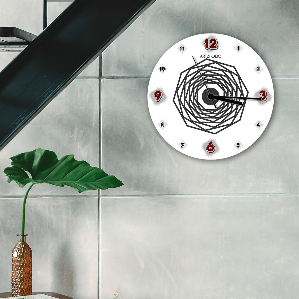 Abstract Shapes D35 Quartz Wall Clock | Non-Ticking Silent Movement - Wall Clocks Round - ArtzFolio.com