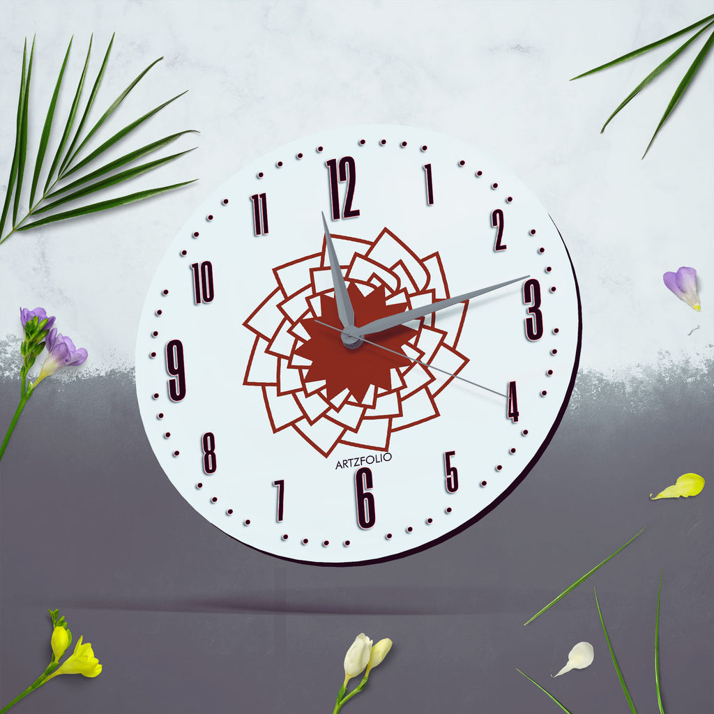 Abstract Shapes D36 Quartz Wall Clock | Non-Ticking Silent Movement - Wall Clocks Round - ArtzFolio.com